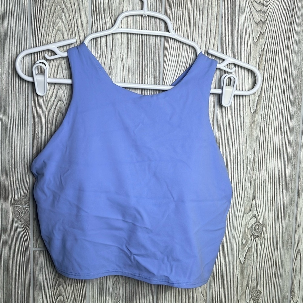 Athleta Shirt Women Medium Blue Crop Tank Top Outdoors Gym Ladies